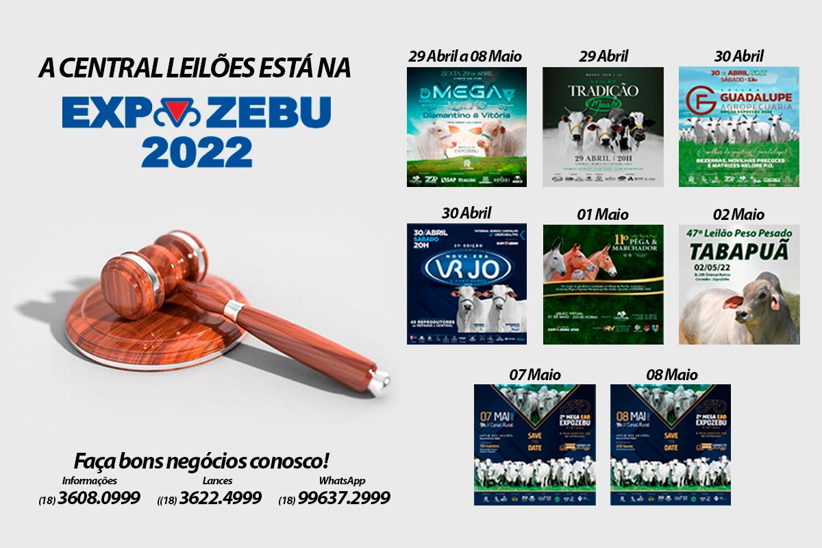 Central Leilões oferece boas oportunidades de negócios na EXPOZEBU 2022